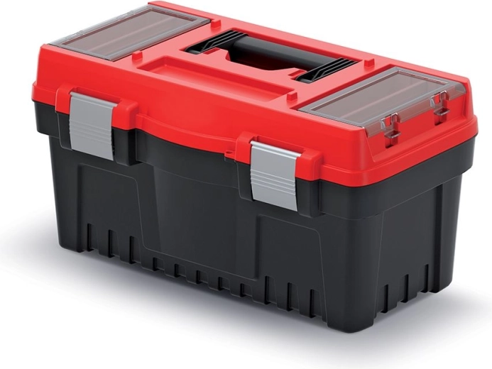 Toolbox with metal locks, red, 476 × 260 × 256 mm