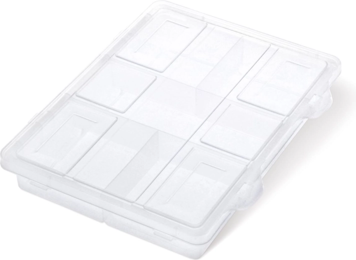 Organiseur en plastique Knox 200 × 160 × 35 mm, transparent, 5 compartiments