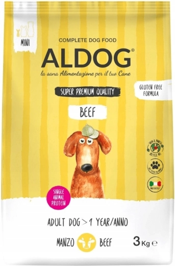 Aldog Beef Mini granulés pour chiens adultes de petites races, bœuf, 3 kg