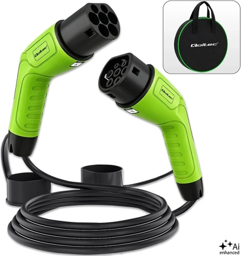 Câble de recharge pour véhicules électriques Type 2, 11 kW, 16 A, 5 m
