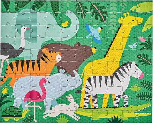 Puzzle double face jungle 2-en-1 49 pièces PETIT COLLAGE