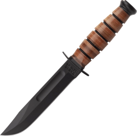 KA-BAR Short USMC tactical survival knife with leather sheath 13.3 cm, black