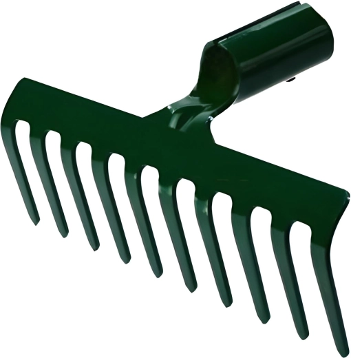 IJzeren hark zonder steel, 10 tanden