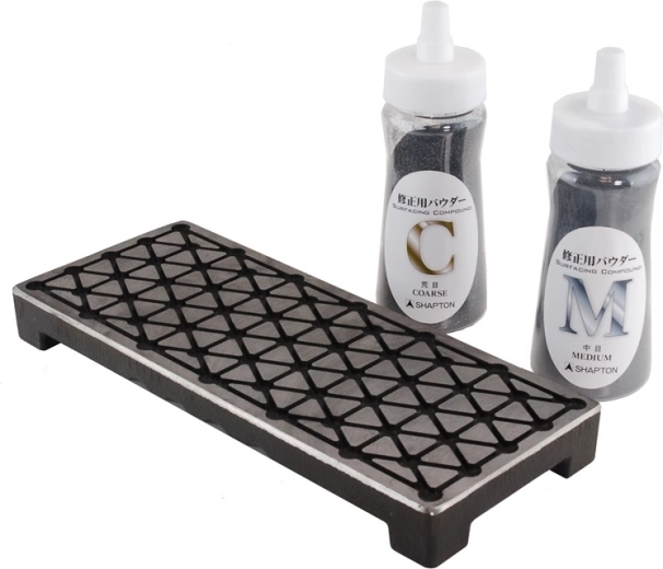 Gietijzeren lapsysteem SHAPTON 0510 voor het egaliseren van wetstenen