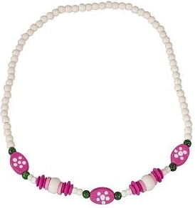 Children’s wooden bead necklace – white