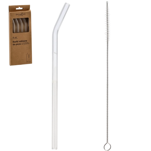 Pailles en verre EXTRALINK avec goupillon – lot de 4