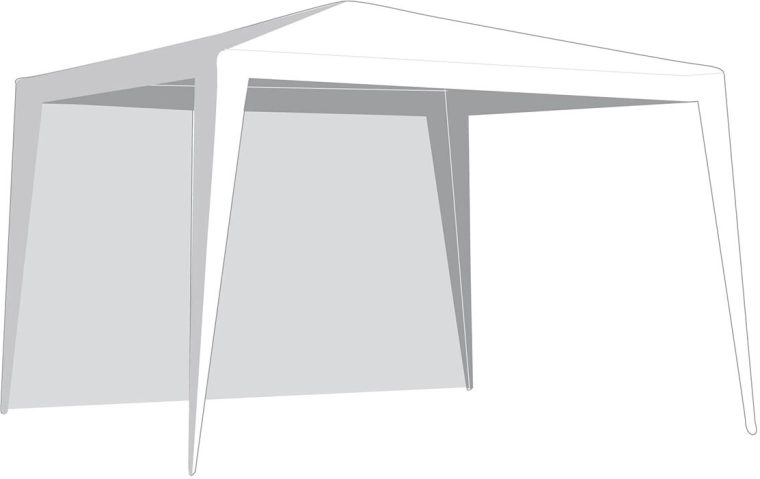 White side wall for garden gazebo 295 × 190 cm without window