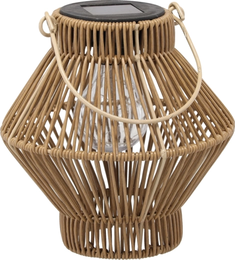 Brown solar garden lantern 19 cm with LED