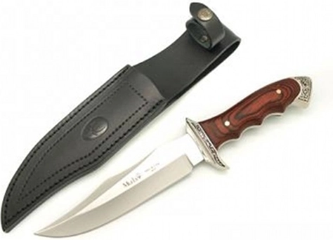 Couteau universel Muela 16 cm en bois Pakka corail avec étui en cuir