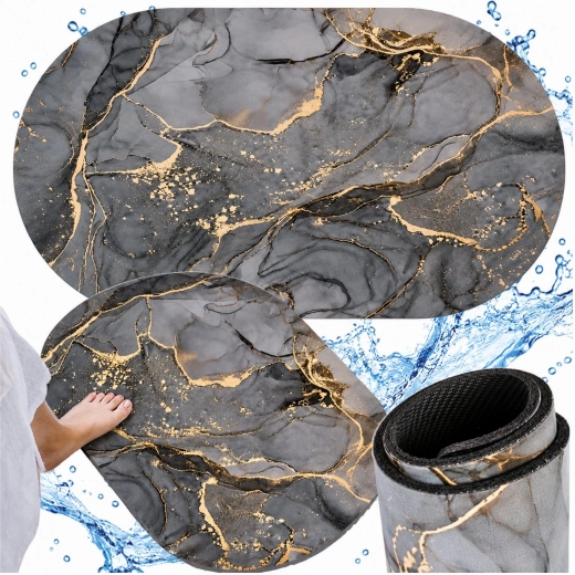 Schnelltrocknende, rutschfeste Badezimmermatte 40 × 60 cm – 1 Stück