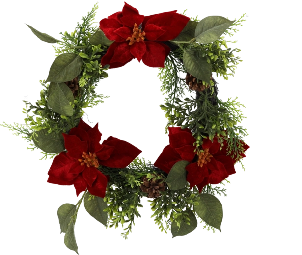 Couronne de Noël synthétique avec étoile de Noël, 40 cm