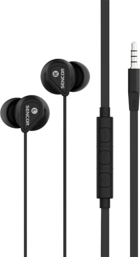 Sencor zwarte oordopjes met microfoon