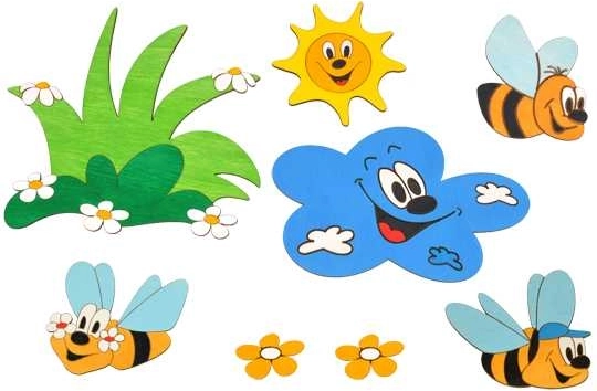 Holzdeko Wiese und Bienen DoDo