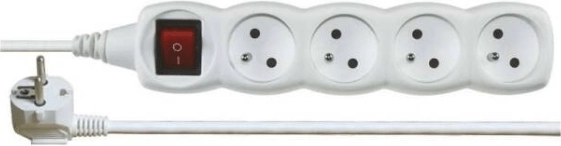 Emos P1412 extension lead with switch, 4 sockets, 2 m, white