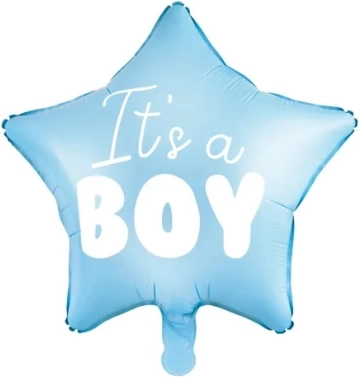 Foil Star Balloon "It's a boy" blue 48 cm