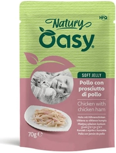 Oasy Soft Jelly chicken with ham for cats 70 g