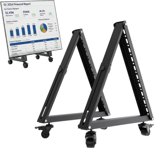 Support TV mobile bas à roulettes Maclean - 1 pièce