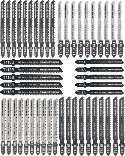 Set de lames de scie sauteuse Renew Force, 50 pièces