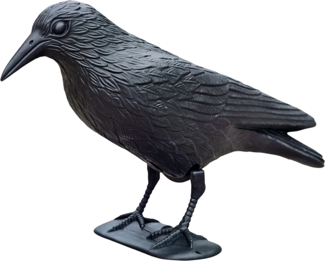 Corbeau factice en plastique – effaroucheur d’oiseaux pour le jardin