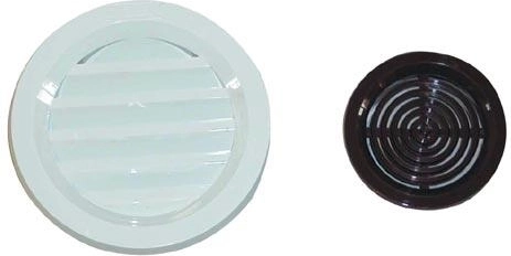 Ventilatierooster met gaas, diameter 75 mm, wit