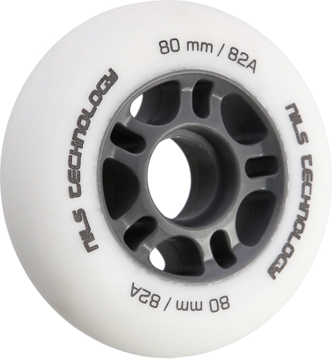 Matte Inline-Rollen NILS Extreme 80 mm 82A, weiß, Set 4 Stk.