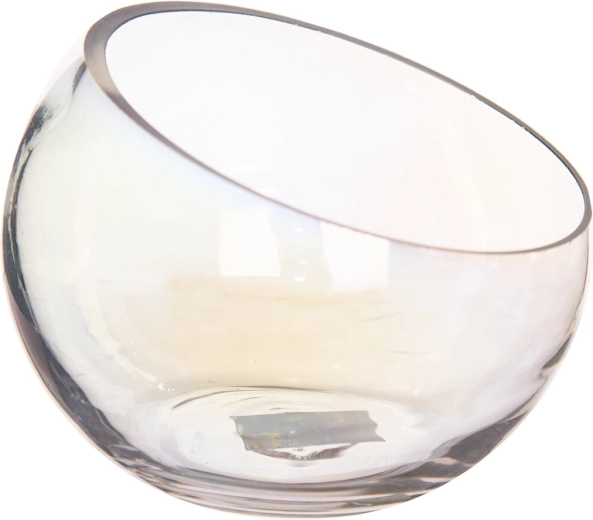 Decorative glass vase with a pearlescent effect 14.5 × 14.5 × 11.5 cm