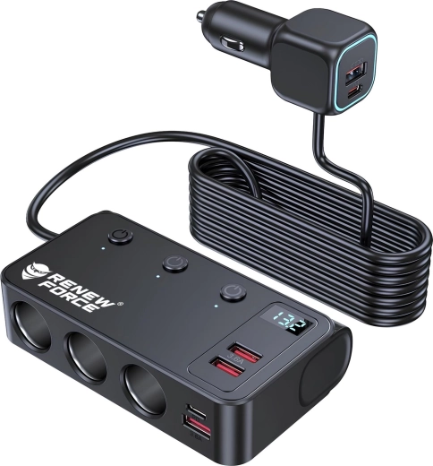 Renew Force splitter voor auto-aansteker met snel opladen QC en PD - 1 stuk