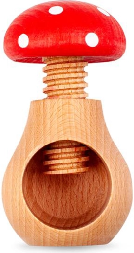 Wooden nutcracker Toro fly agaric mushroom