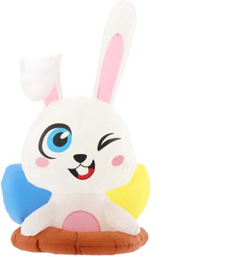 Inflatable bunny from a burrow 120 cm with LED