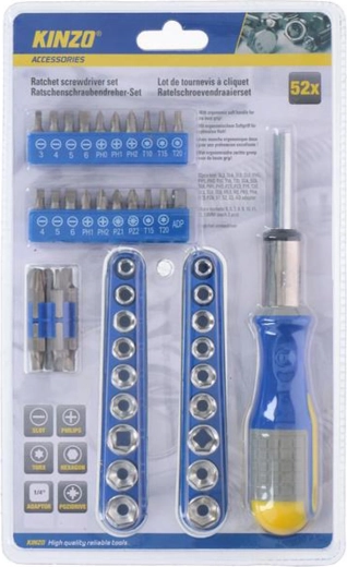Kinzo 52-piece Screwdriver and Bit Set