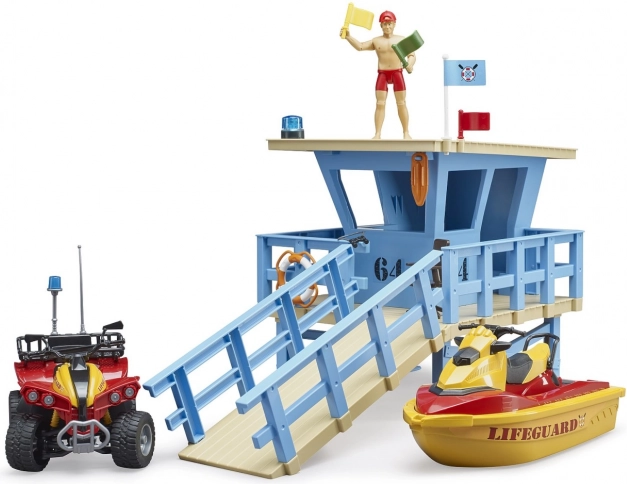 Lifeguard tower with quad, scooter and figure