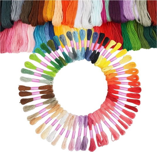 Fil à broder (muline) MAALEO, lot de 50 couleurs