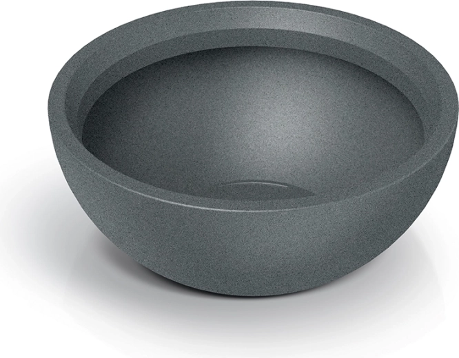 Bloempot Molio Bowl 60 cm – granietgrijs design schaalbloempot van fiberstone