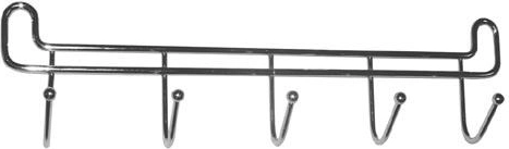 Bathroom rack with 5 hooks, 27 cm, chrome