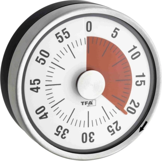 TFA PUCK Kitchen Timer, stainless steel, magnetic