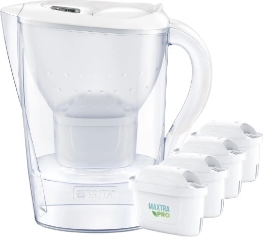 Carafe filtrante BRITA Marella XL 3,5 l blanche + 4 filtres MAXTRA PRO Pure Performance