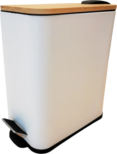 Mülleimer Bamboo 5 l weiß mit Soft-Close-System