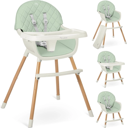Chaise haute NUKIDO Lilo menthe 3-en-1