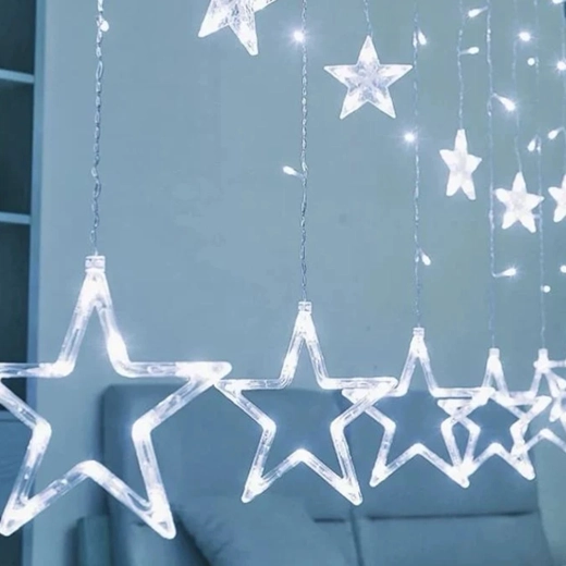 Light Curtain with Stars, 120 LEDs, 2 m