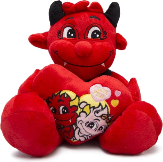 Pluchen duiveltje met hartje 20 cm - 1 stuk