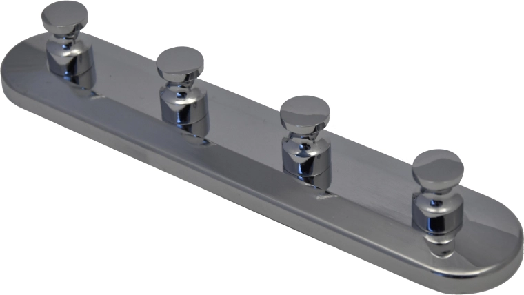 Porte-manteau Igor avec 4 crochets, chrome brillant