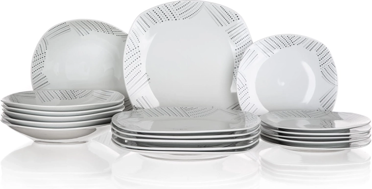 Porseleinen dinerservies BANQUET Charme Square, 18-delig