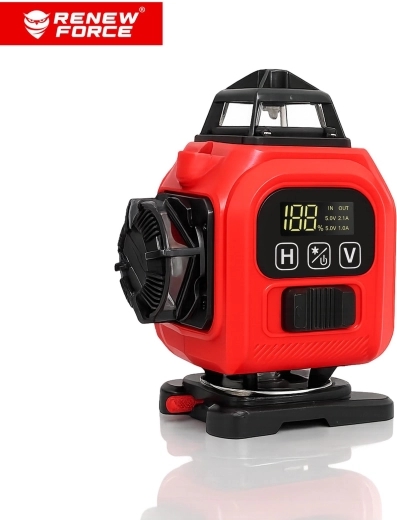 Laser kruis-lijn nivelleertoestel RENEW FORCE 4D 360° met 16 lijnen, groene straal - 1 stuk