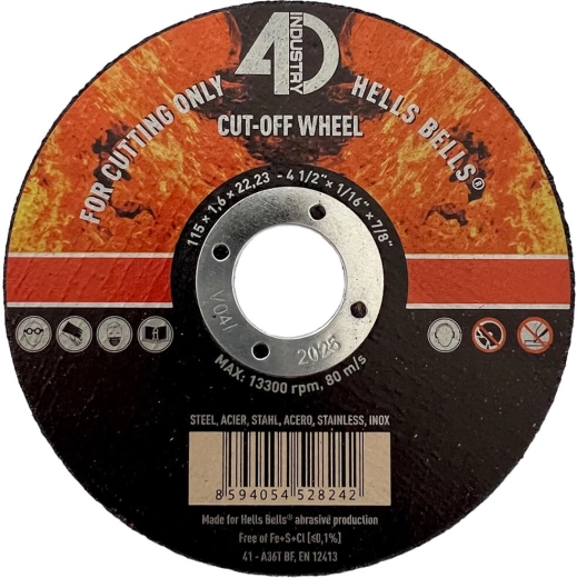 Disque à tronçonner pour acier et inox 115 × 1,6 × 22,2 mm