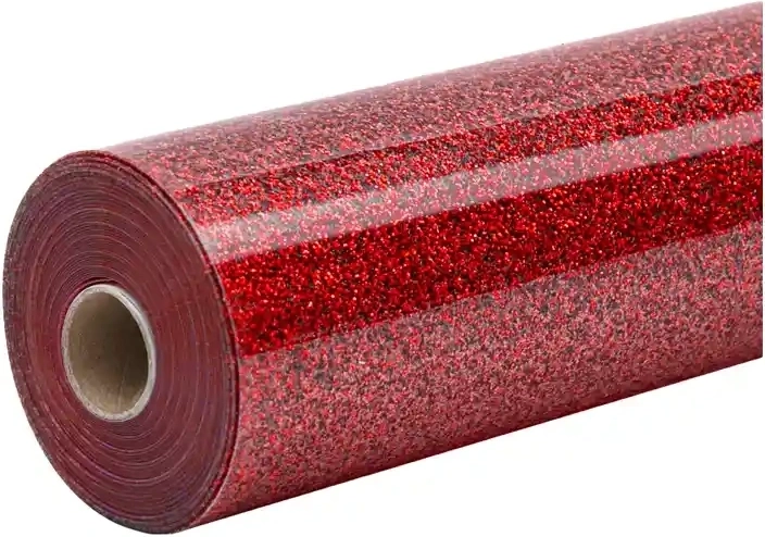 HTVRONT glinsterende warmteoverdrachtsfolie 30,5 × 90 cm rood - 1 stuk