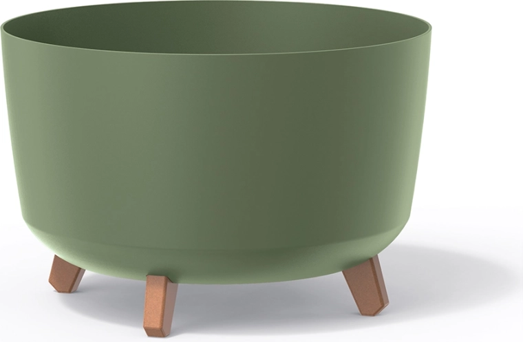 Cache-pot sur pieds Gracia Standard 39 cm – cache-pot en plastique vert terre pour plantes