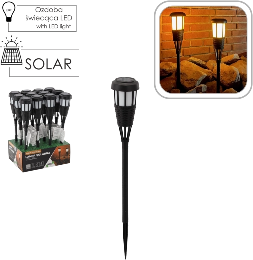 Lampe solaire Solento, blanc chaud, 7,3 × 7,3 × 50,5 cm