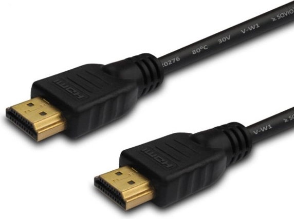 HDMI cable 2.0 1.5 m, black, gold‑plated connectors