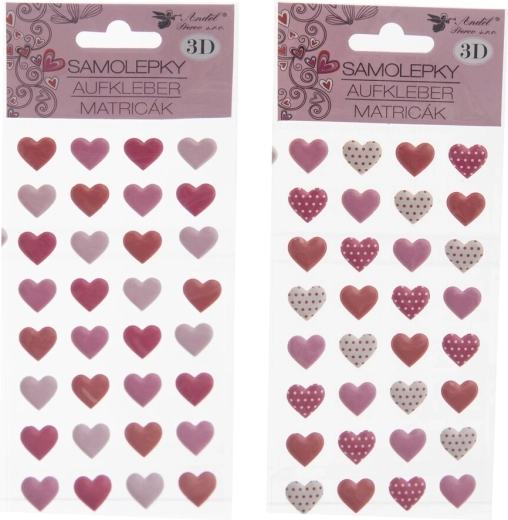 3D Hartstickers – 32 stuks, vel 10 × 22 cm (2 varianten)