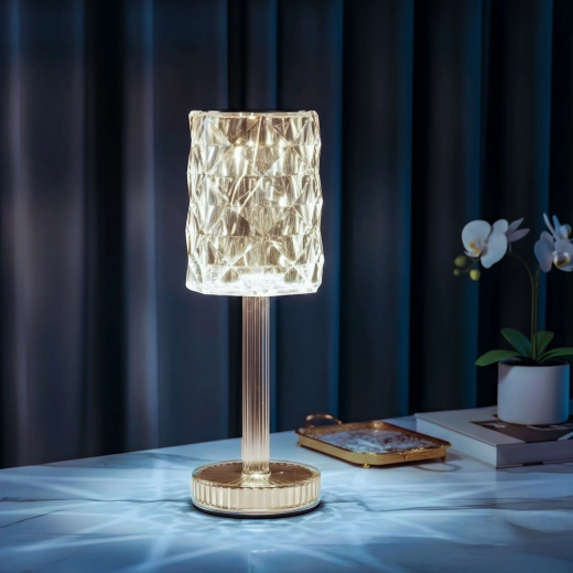 Transparente aufladbare Tischlampe mit Touch-Bedienung
